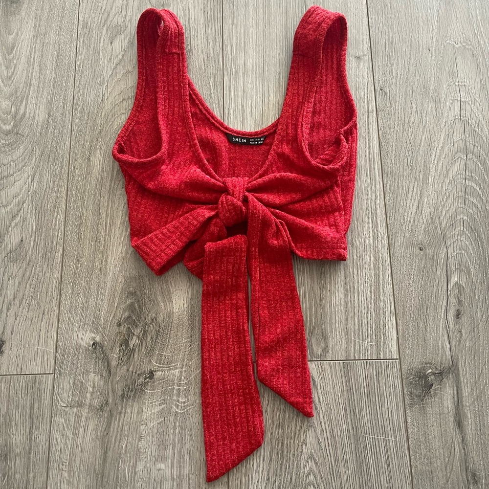 SHEIN tie front top